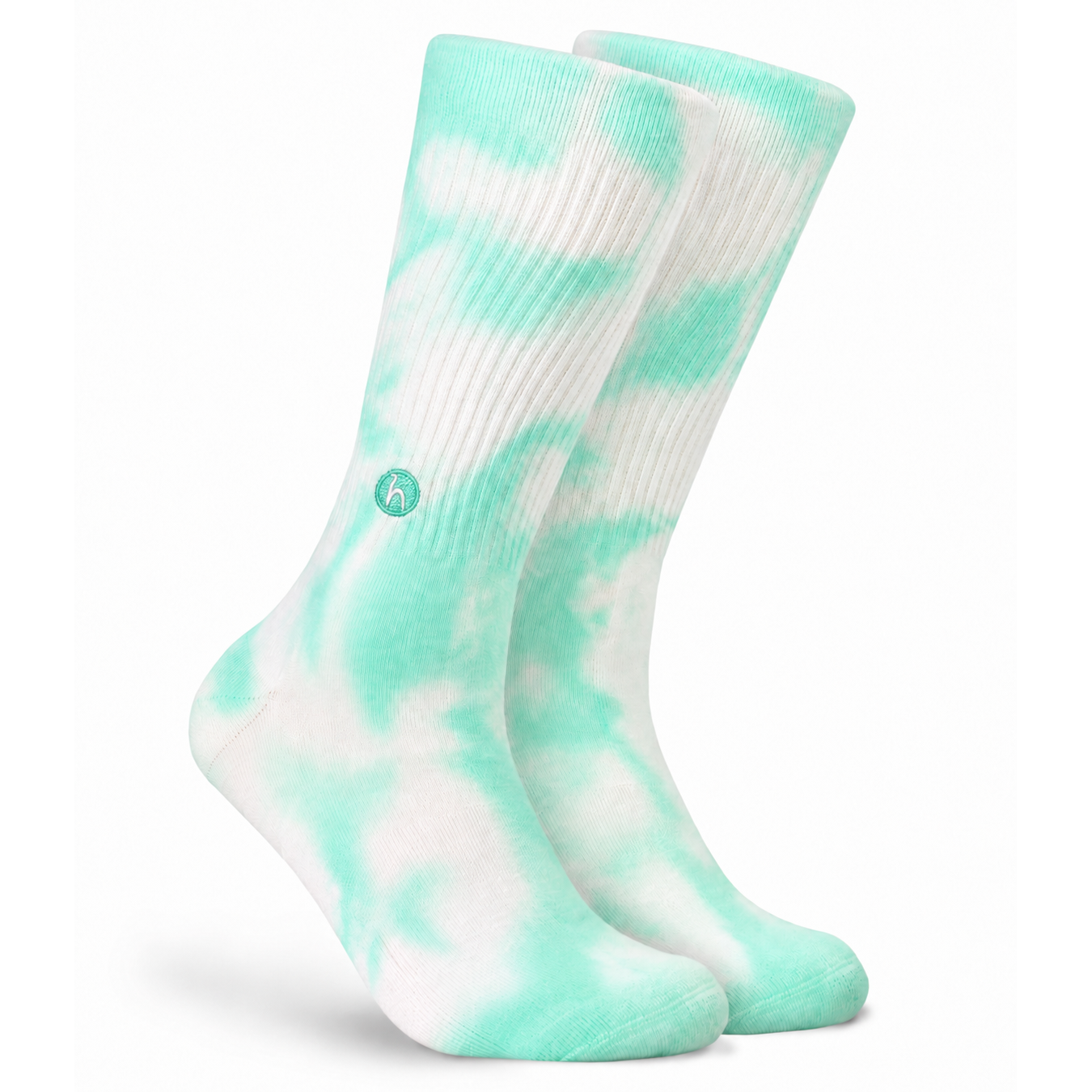 Tie Dye Socks White Green