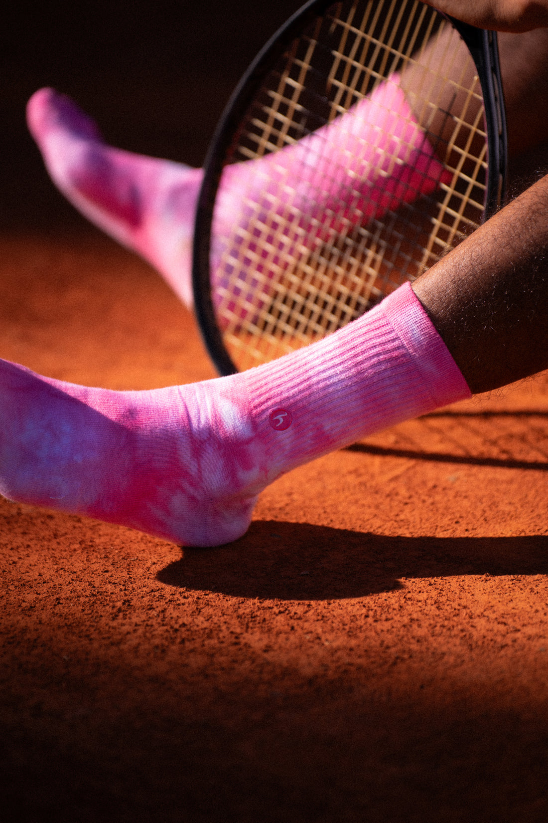 Tie Dye Pink White Socks