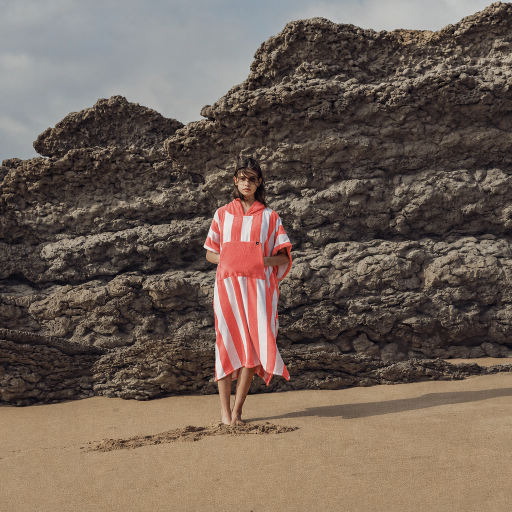 Bedu Coral Terry Poncho