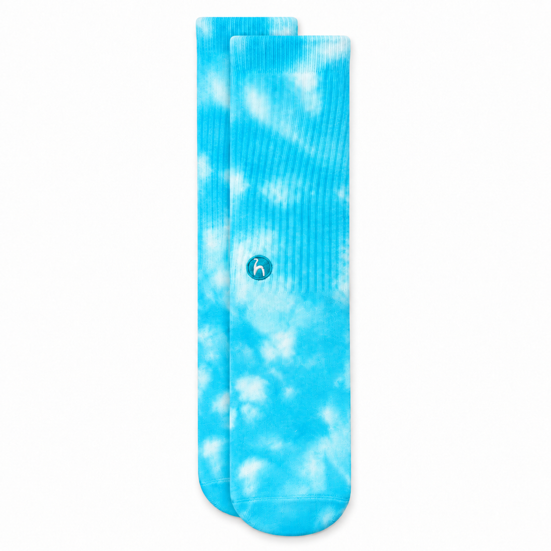 Tie Dye blue white Socks - flat lay