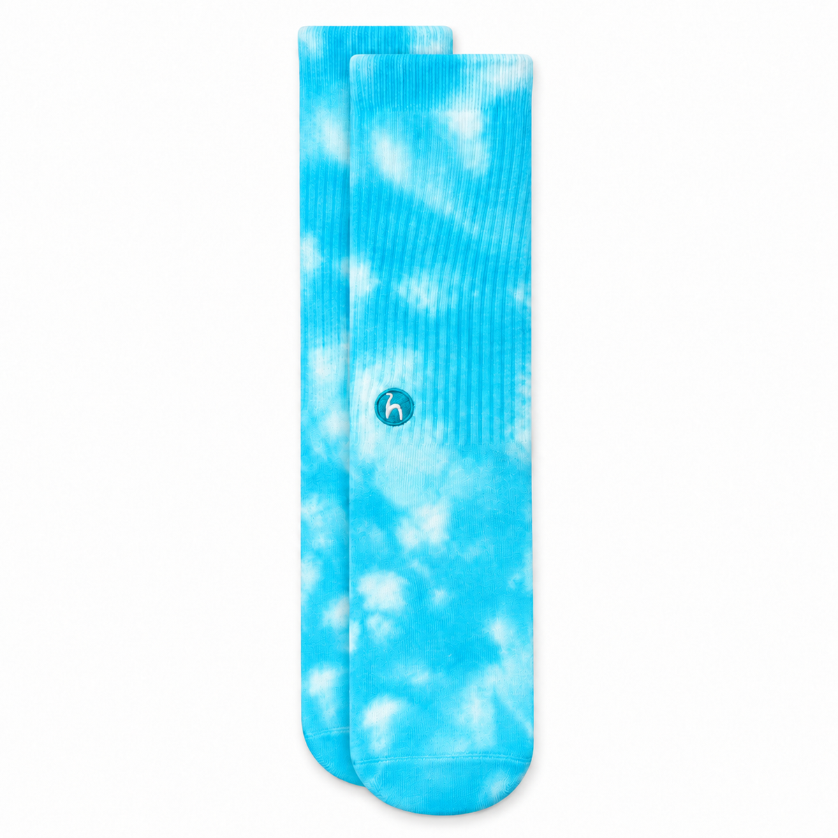 Tie Dye blue white Socks - flat lay