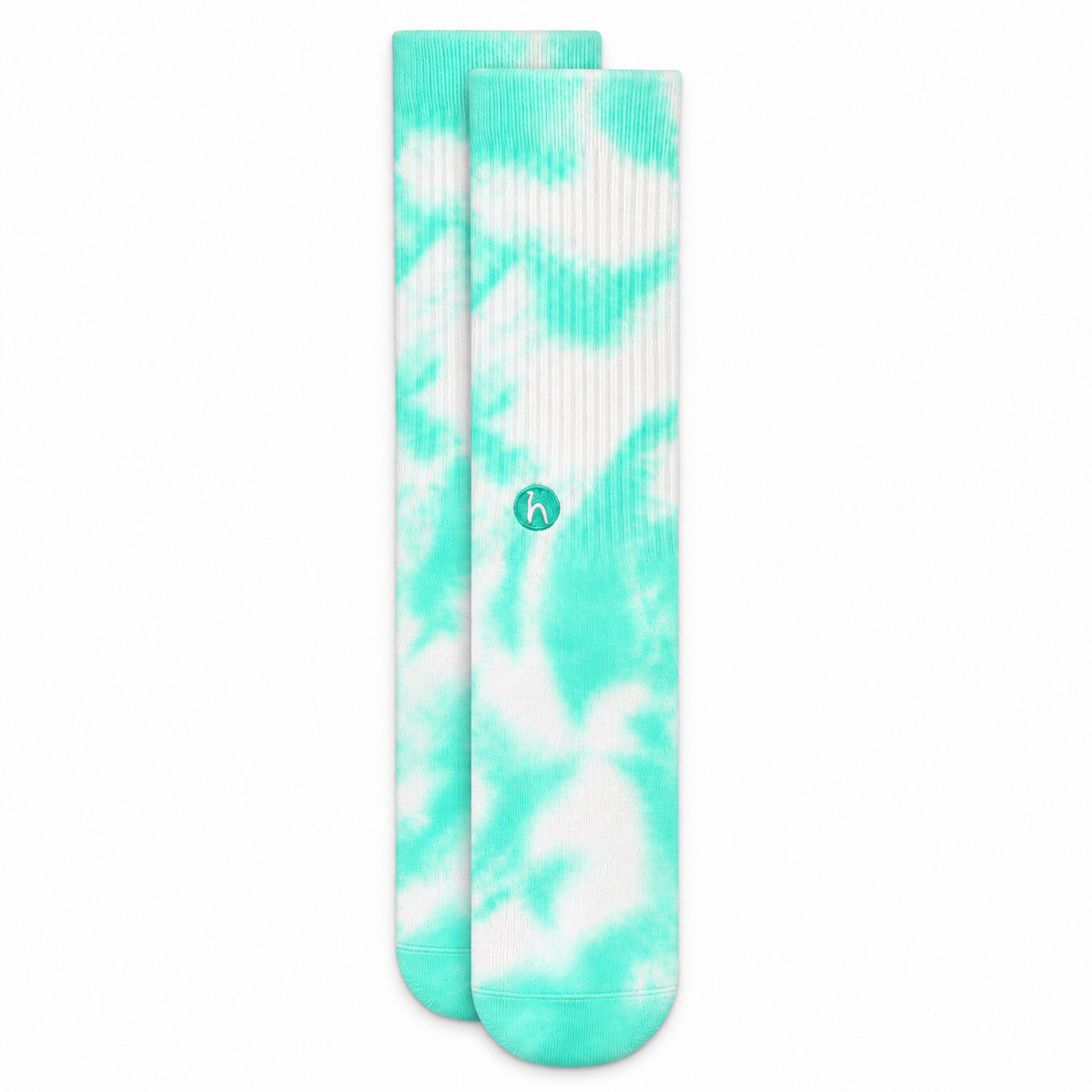 Tie Dye green white Socks - flat lay