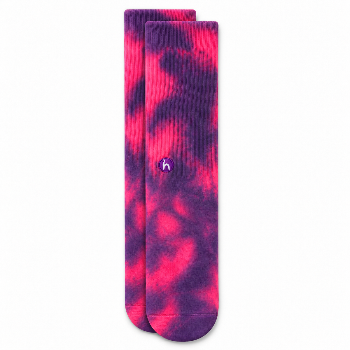 Tie Dye pink blue Socks - flat lay