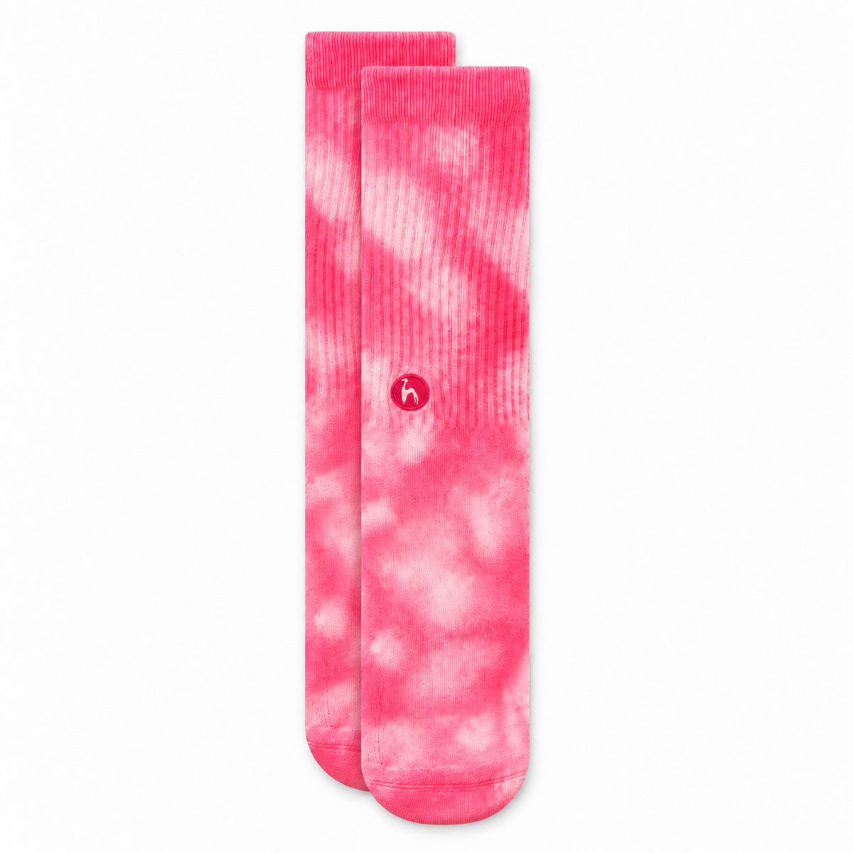 Tie Dye pink white Socks - flat lay