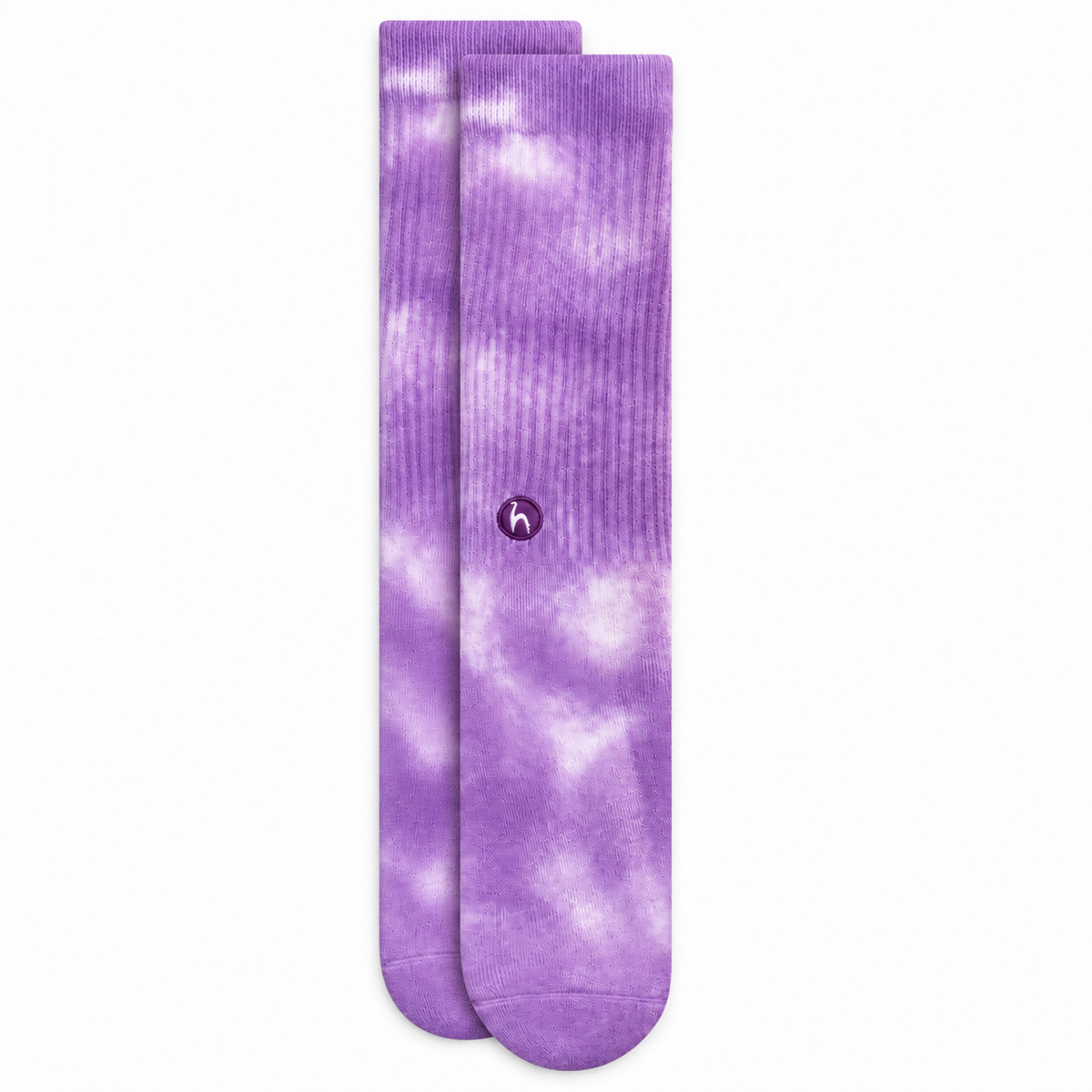 Tie Dye purple white Socks - flat lay