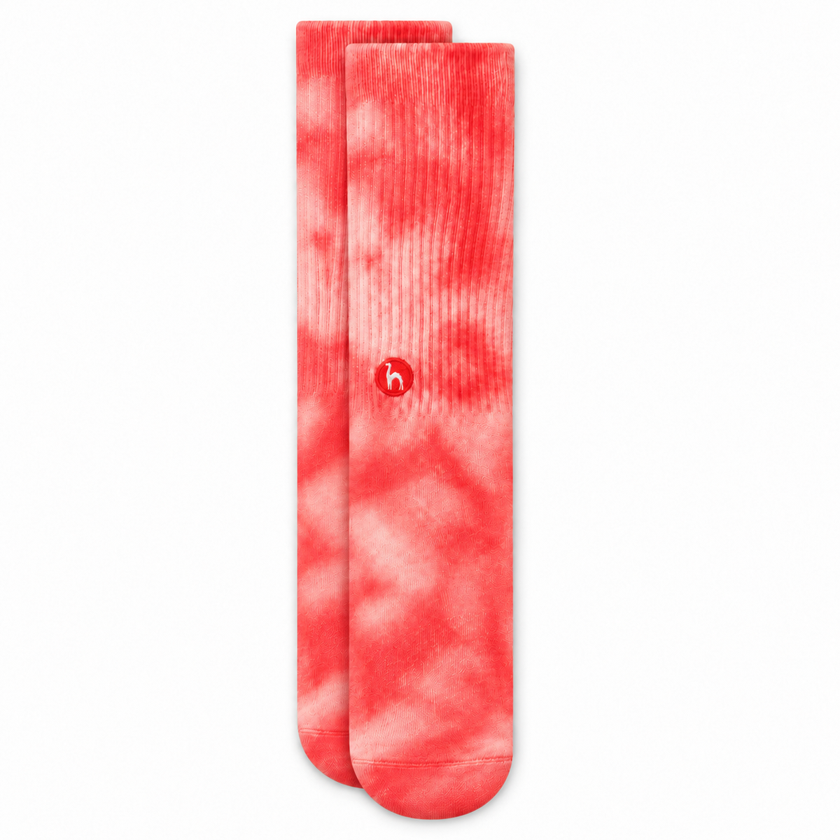 Tie Dye red white Socks - flat lay